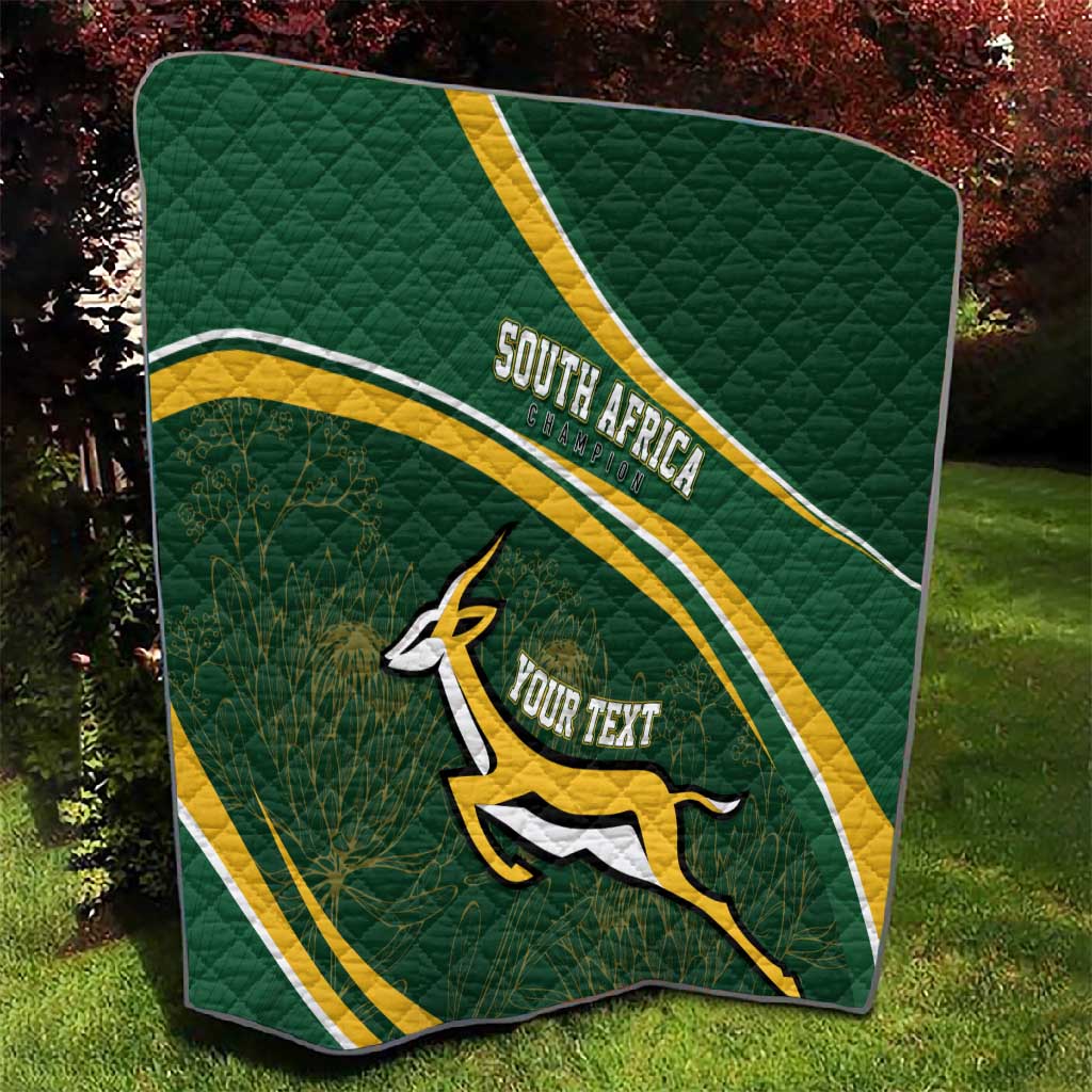 South Africa Rugby Personalized Bokke Quilt Springboks - Stronger Together - African Pride
