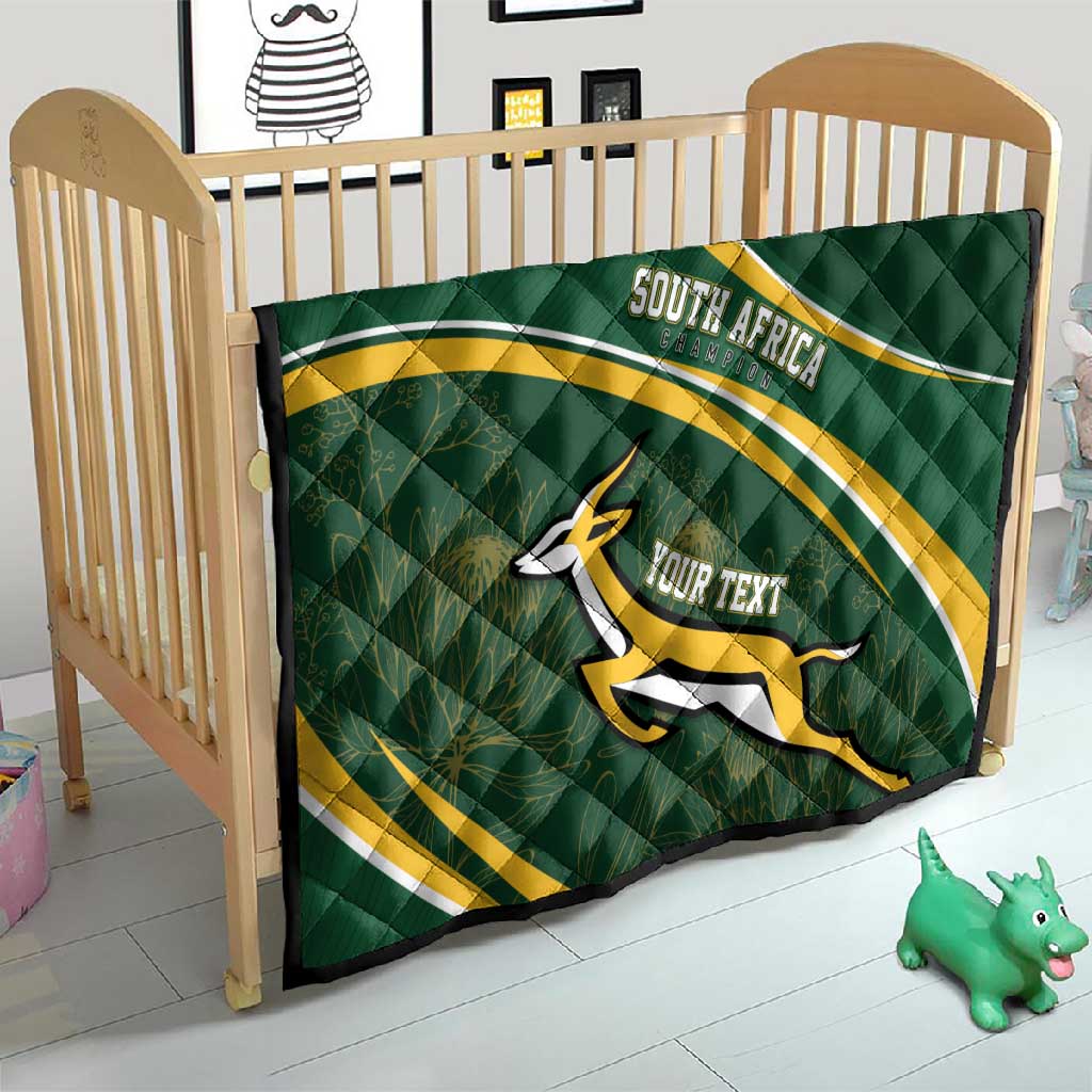 South Africa Rugby Personalized Bokke Quilt Springboks - Stronger Together - African Pride