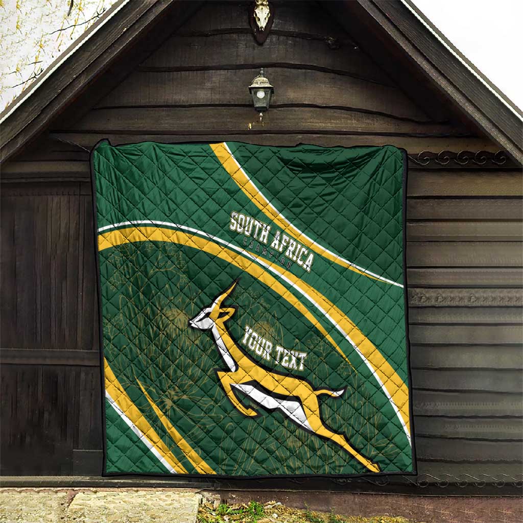 South Africa Rugby Personalized Bokke Quilt Springboks - Stronger Together - African Pride