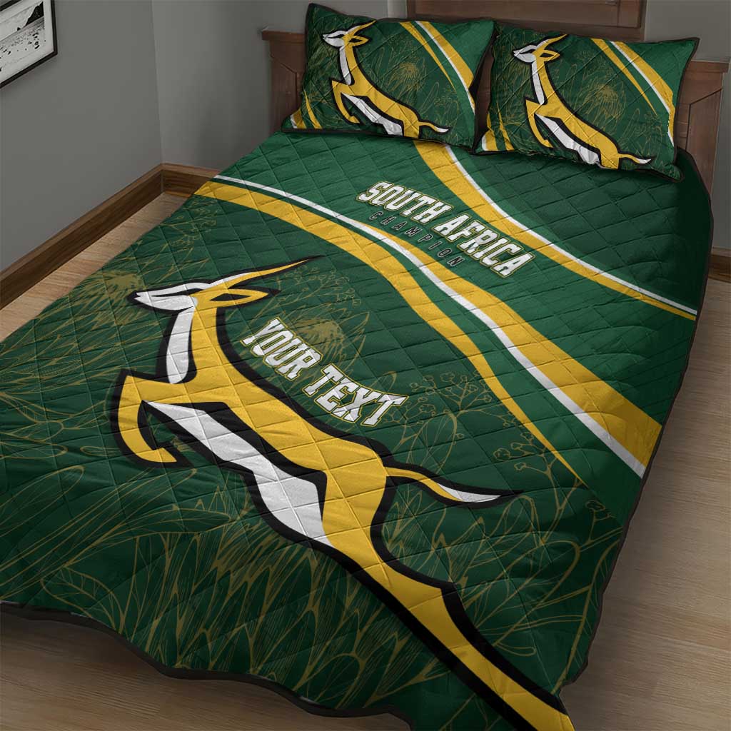 South Africa Rugby Personalized Bokke Quilt Bed Set Springboks - Stronger Together - African Pride