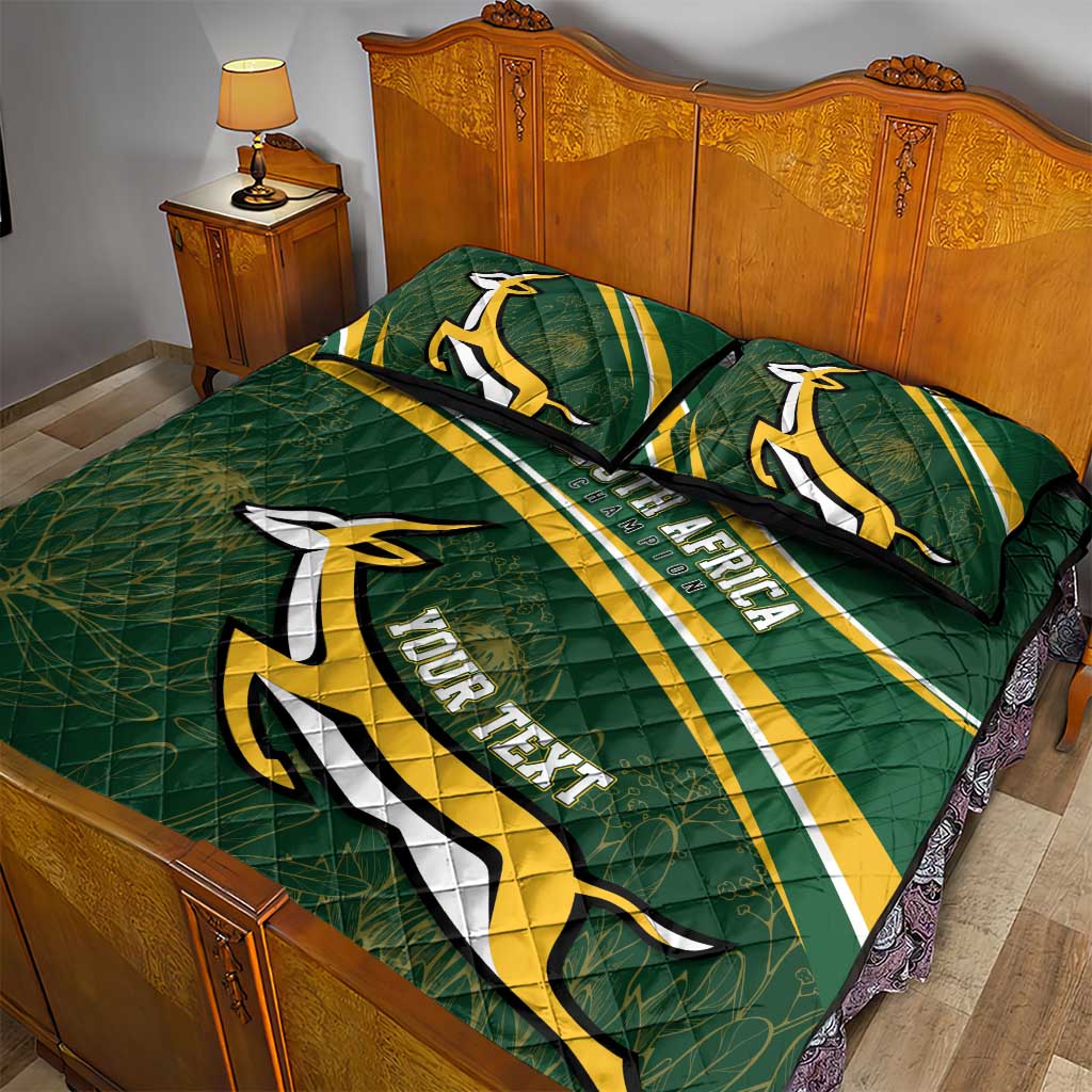 South Africa Rugby Personalized Bokke Quilt Bed Set Springboks - Stronger Together - African Pride
