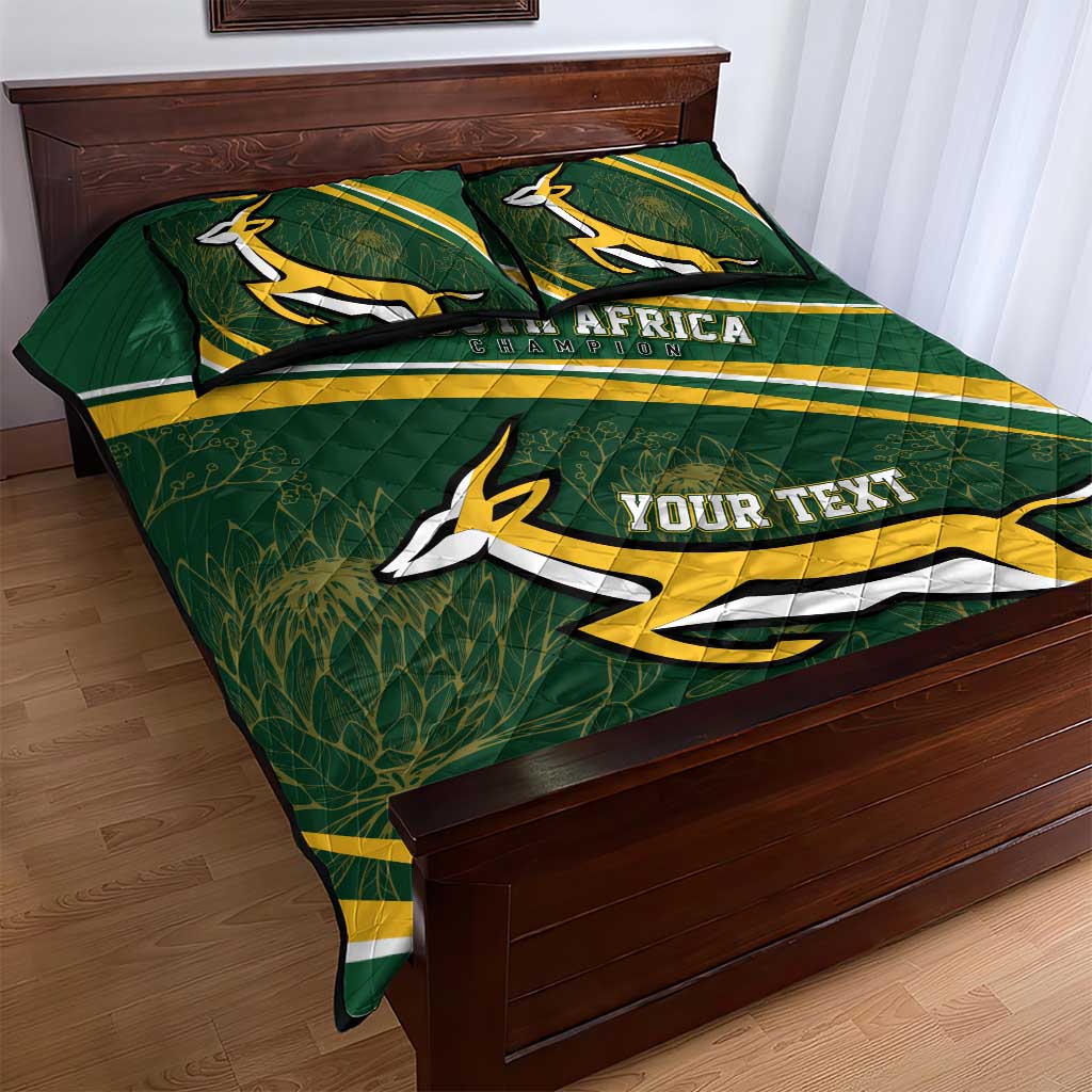 South Africa Rugby Personalized Bokke Quilt Bed Set Springboks - Stronger Together - African Pride