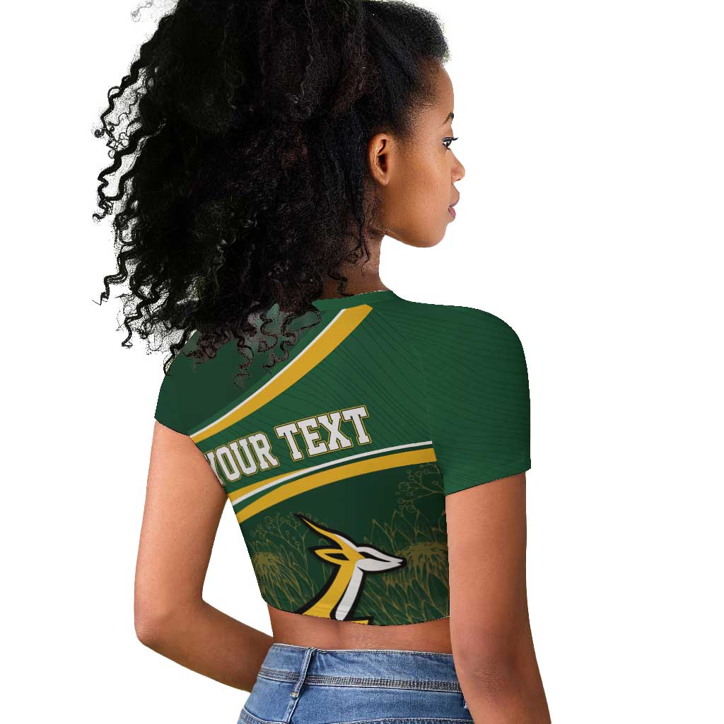 South Africa Rugby Personalized Bokke Raglan Cropped T shirt Springboks - Stronger Together - African Pride
