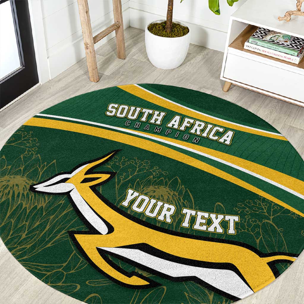 South Africa Rugby Personalized Bokke Round Carpet Springboks - Stronger Together - African Pride