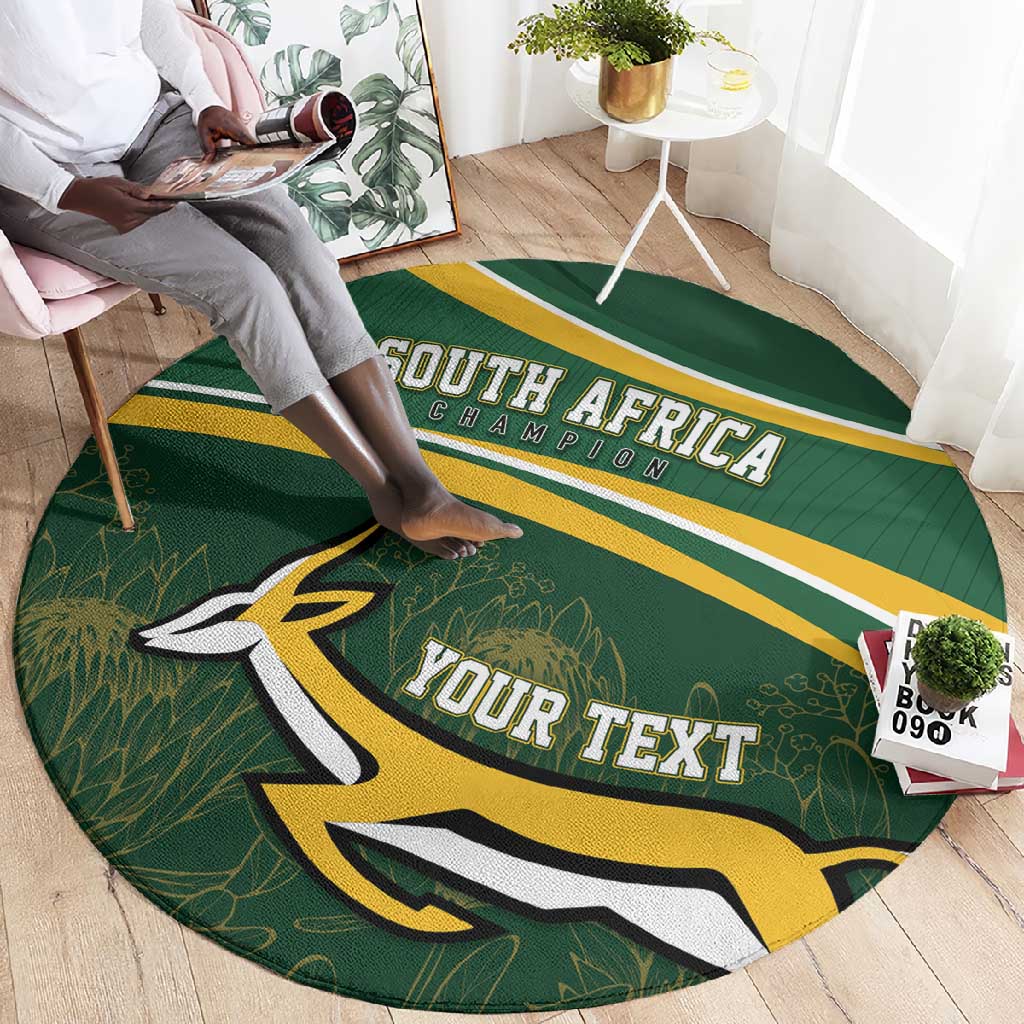 South Africa Rugby Personalized Bokke Round Carpet Springboks - Stronger Together - African Pride