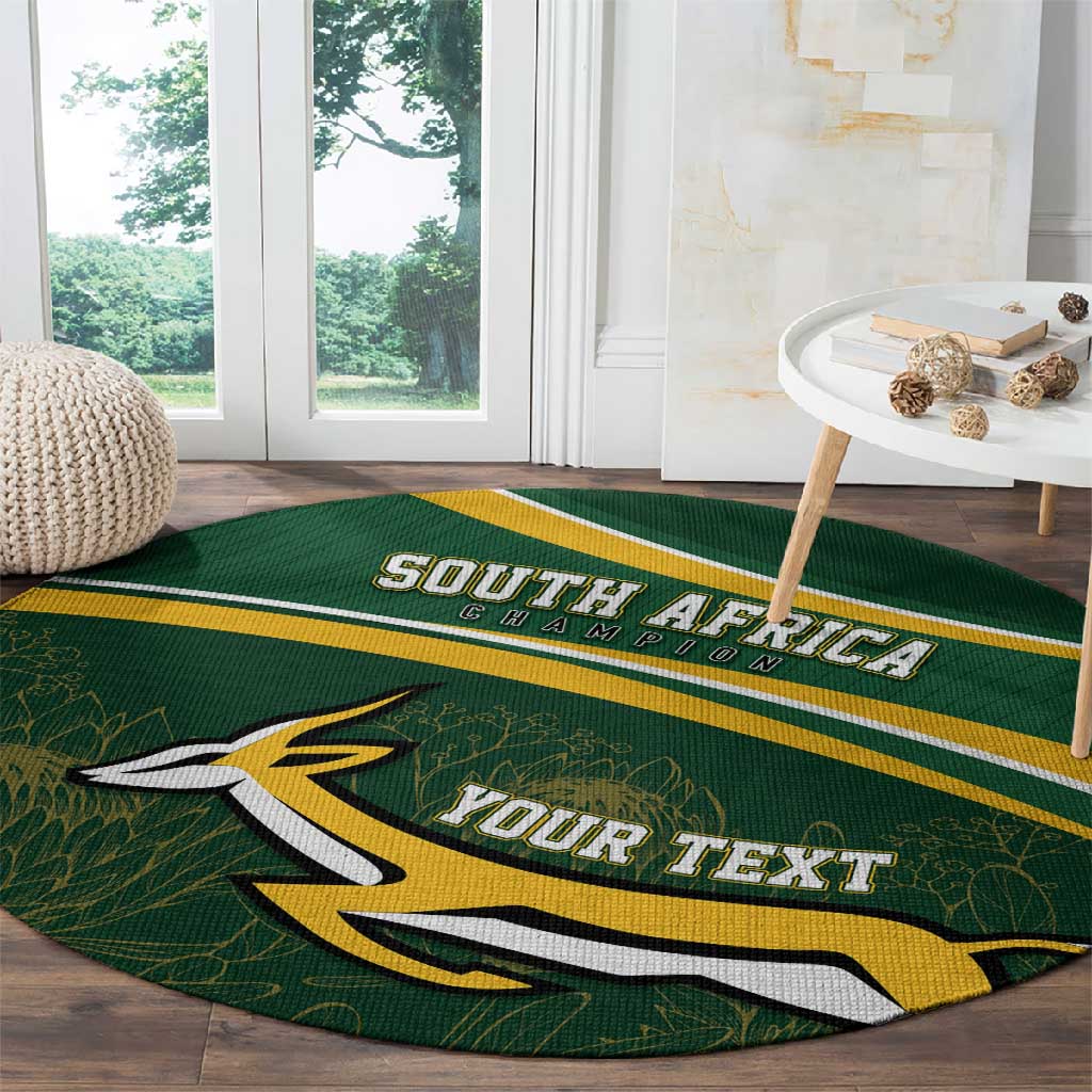 South Africa Rugby Personalized Bokke Round Carpet Springboks - Stronger Together - African Pride