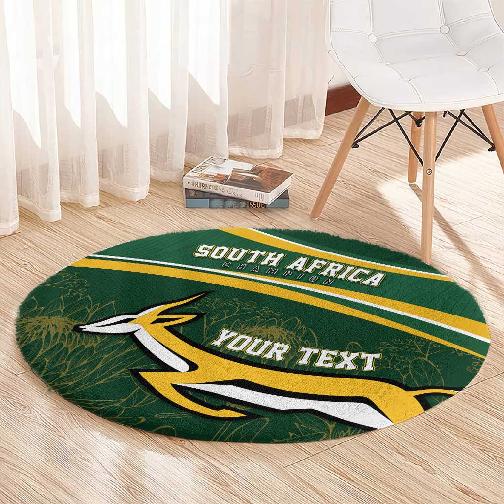 South Africa Rugby Personalized Bokke Round Carpet Springboks - Stronger Together - African Pride