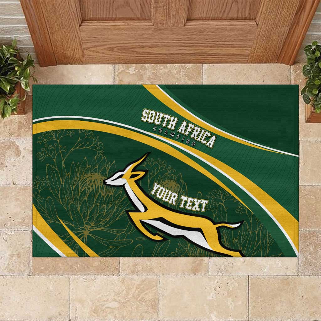 South Africa Rugby Personalized Bokke Rubber Doormat Springboks - Stronger Together - African Pride
