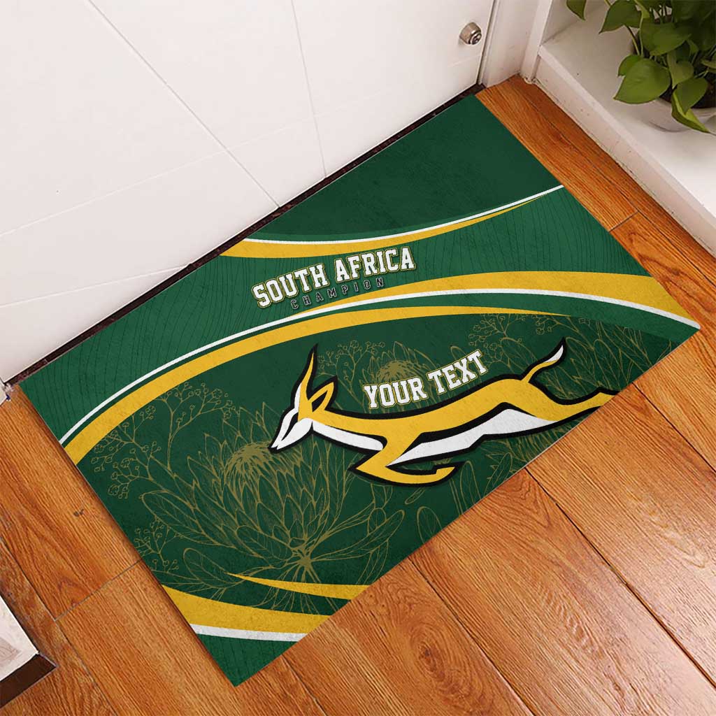 South Africa Rugby Personalized Bokke Rubber Doormat Springboks - Stronger Together - African Pride