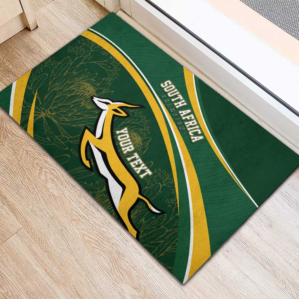 South Africa Rugby Personalized Bokke Rubber Doormat Springboks - Stronger Together - African Pride