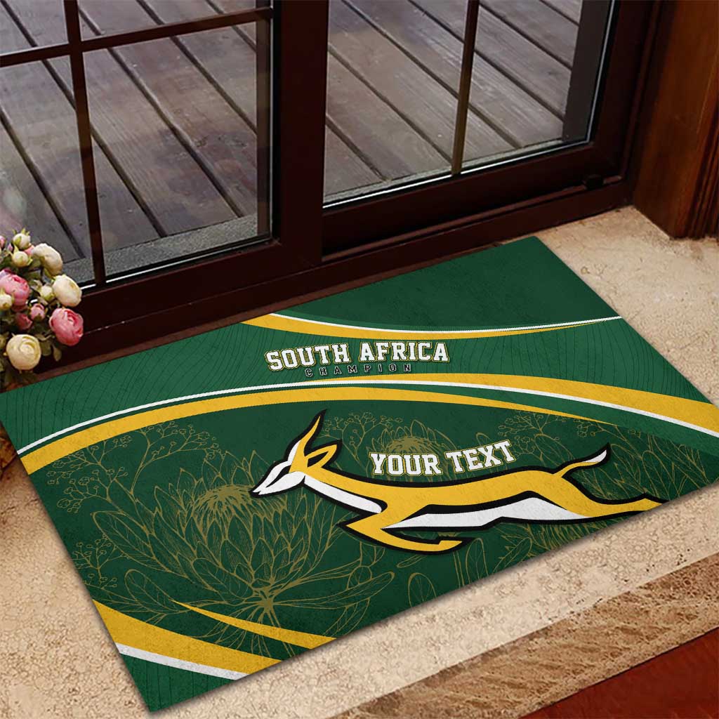 South Africa Rugby Personalized Bokke Rubber Doormat Springboks - Stronger Together - African Pride
