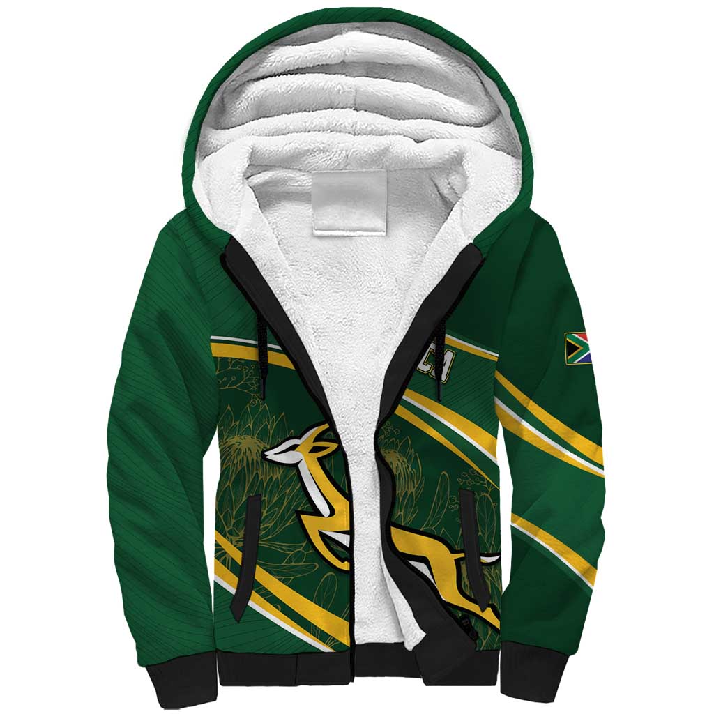 South Africa Rugby Personalized Bokke Sherpa Hoodie Springboks - Stronger Together - African Pride