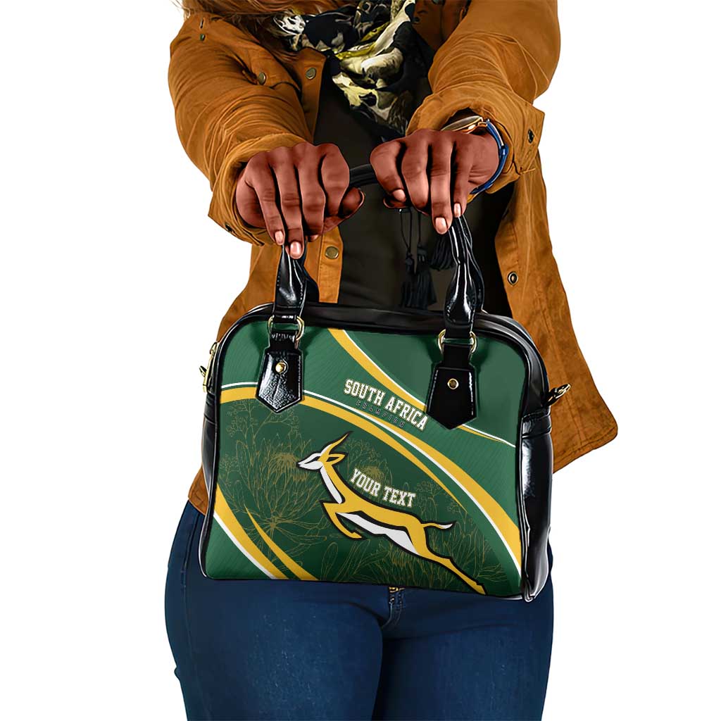 South Africa Rugby Personalized Bokke Shoulder Handbag Springboks - Stronger Together - African Pride