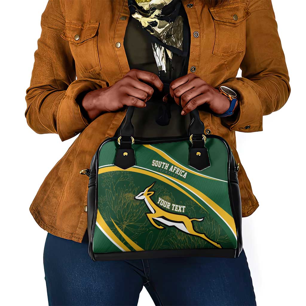 South Africa Rugby Personalized Bokke Shoulder Handbag Springboks - Stronger Together - African Pride