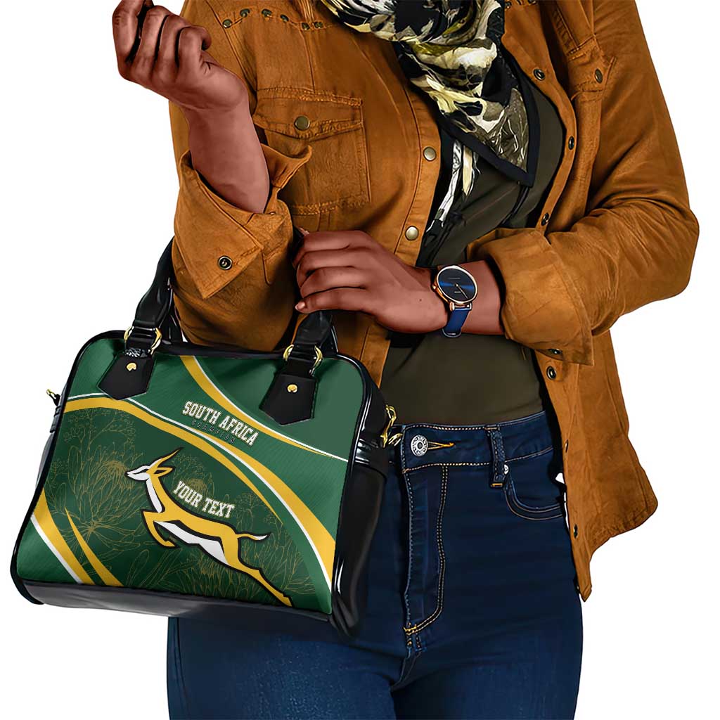 South Africa Rugby Personalized Bokke Shoulder Handbag Springboks - Stronger Together - African Pride