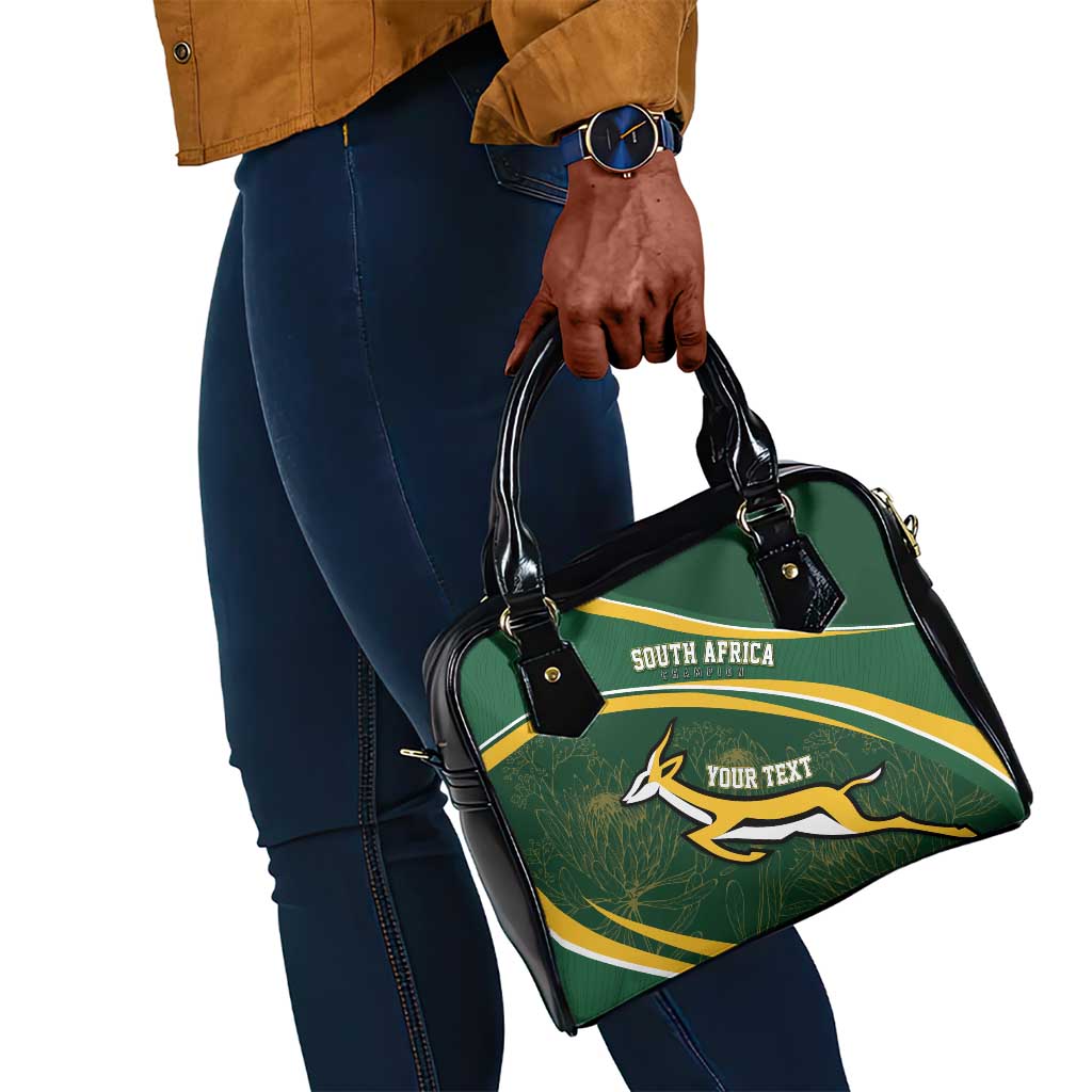 South Africa Rugby Personalized Bokke Shoulder Handbag Springboks - Stronger Together - African Pride