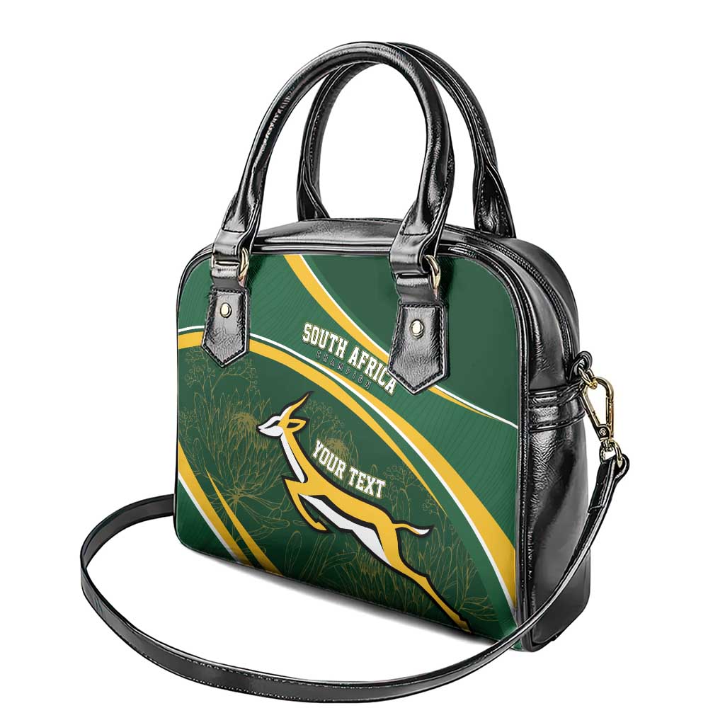 South Africa Rugby Personalized Bokke Shoulder Handbag Springboks - Stronger Together - African Pride