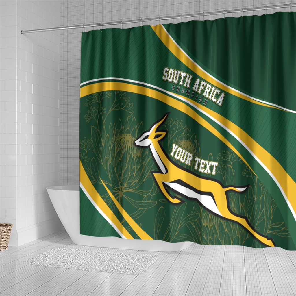 South Africa Rugby Personalized Bokke Shower Curtain Springboks - Stronger Together - African Pride