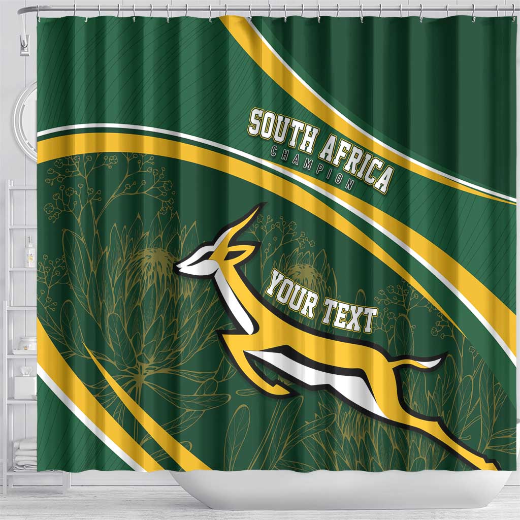 South Africa Rugby Personalized Bokke Shower Curtain Springboks - Stronger Together - African Pride