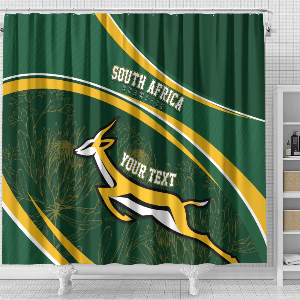 South Africa Rugby Personalized Bokke Shower Curtain Springboks - Stronger Together - African Pride