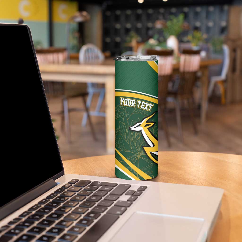 South Africa Rugby Personalized Bokke Skinny Tumbler Springboks - Stronger Together - African Pride