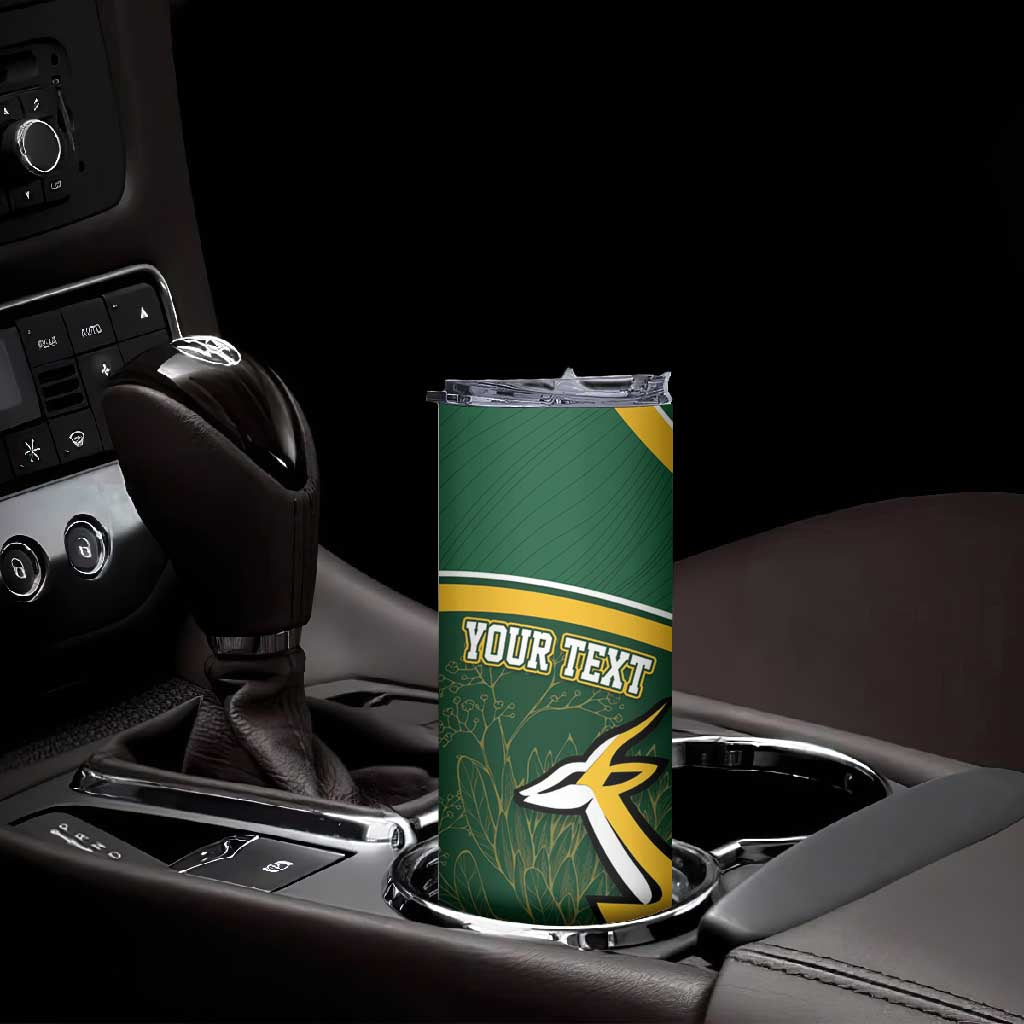 South Africa Rugby Personalized Bokke Skinny Tumbler Springboks - Stronger Together - African Pride
