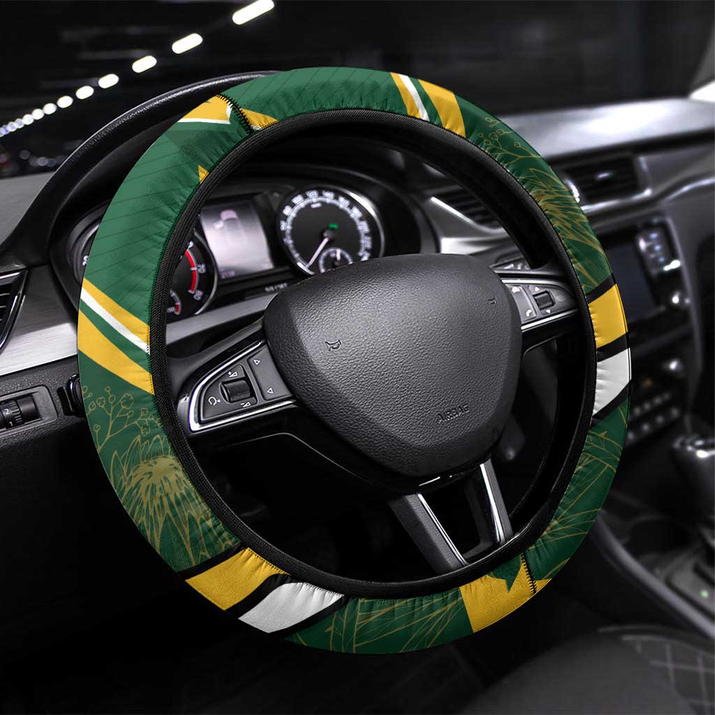 South Africa Rugby Bokke Steering Wheel Cover Springboks - Stronger Together - African Pride