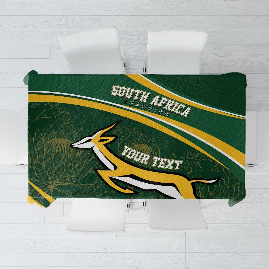 South Africa Rugby Personalized Bokke Tablecloth Springboks - Stronger Together - African Pride