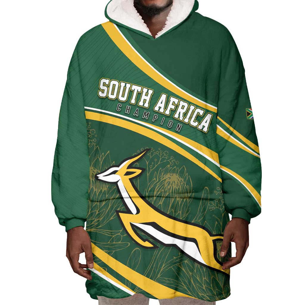 South Africa Rugby Personalized Bokke Wearable Blanket Hoodie Springboks - Stronger Together - African Pride