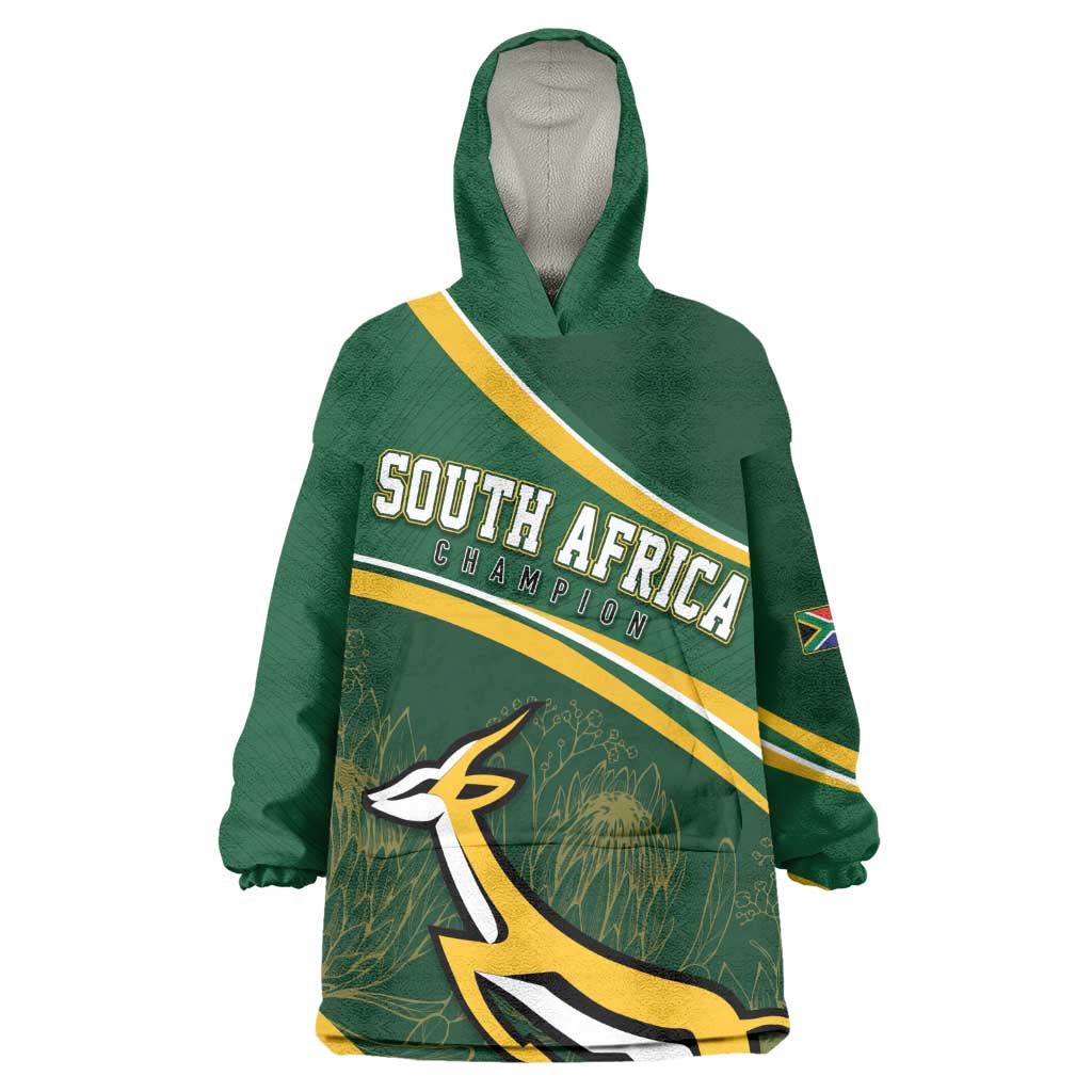 South Africa Rugby Personalized Bokke Wearable Blanket Hoodie Springboks - Stronger Together - African Pride