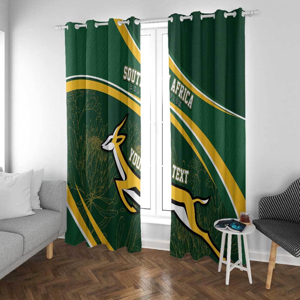South Africa Rugby Personalized Bokke Window Curtain Springboks - Stronger Together - African Pride