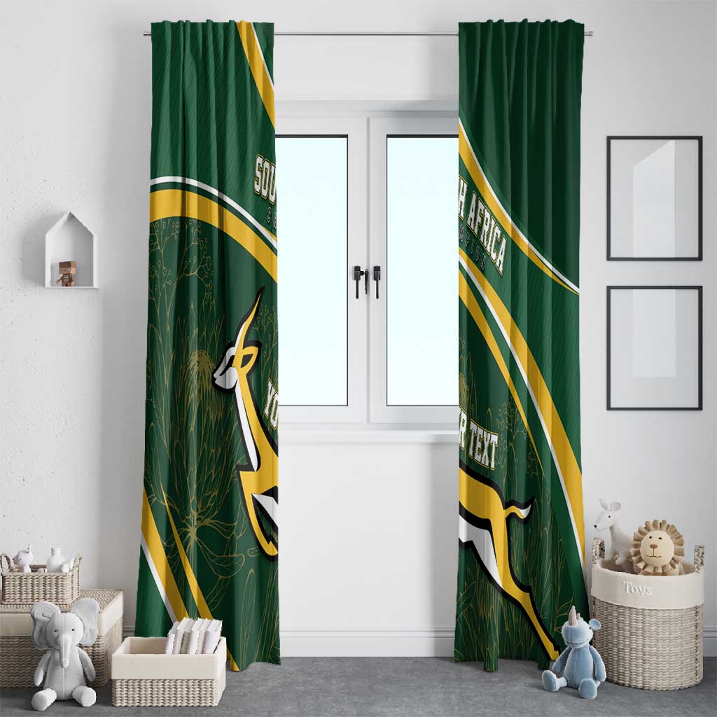 South Africa Rugby Personalized Bokke Window Curtain Springboks - Stronger Together - African Pride