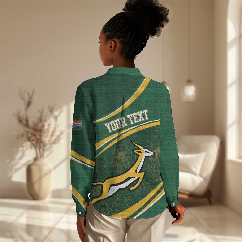 South Africa Rugby Personalized Bokke Women Casual Shirt Springboks - Stronger Together - African Pride