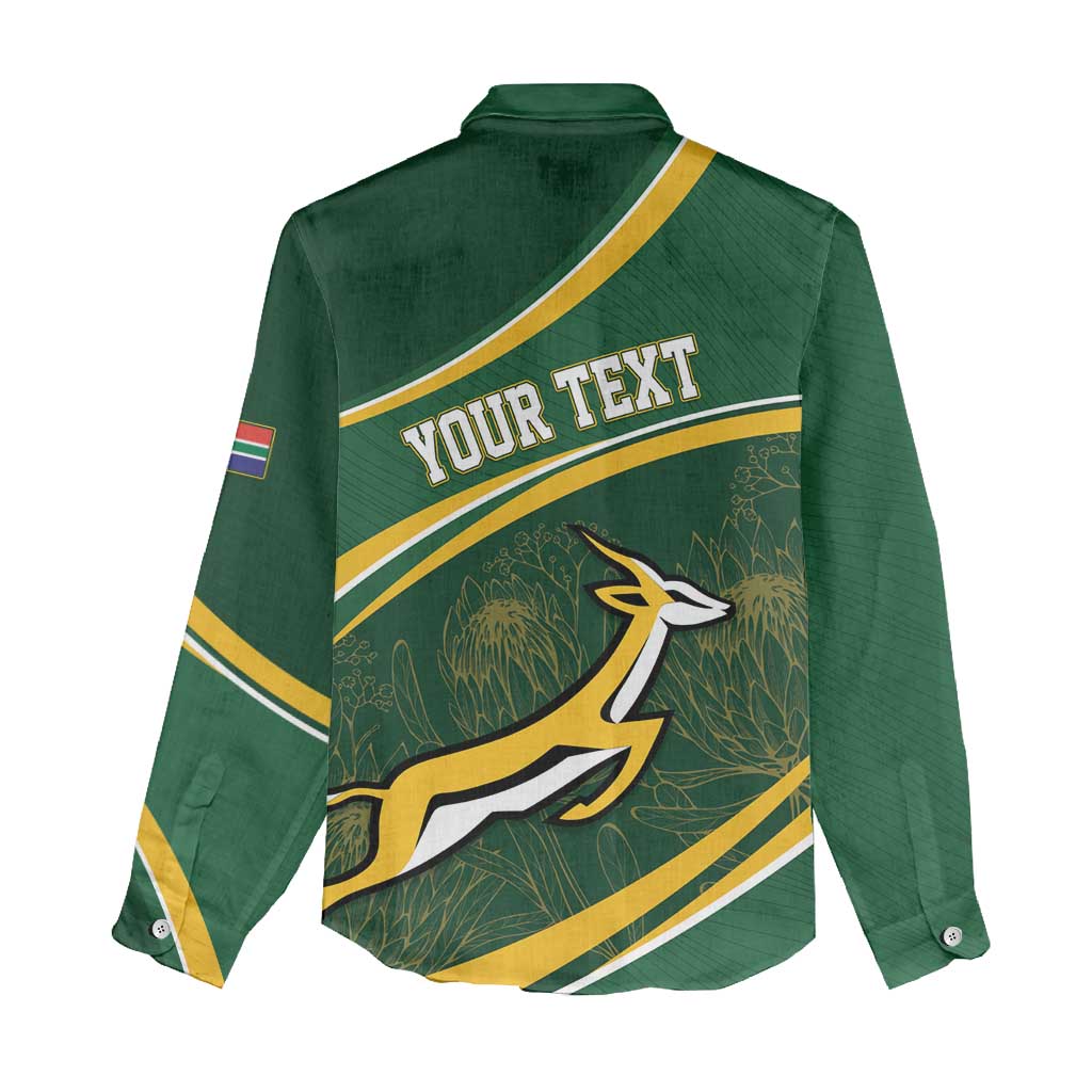 South Africa Rugby Personalized Bokke Women Casual Shirt Springboks - Stronger Together - African Pride