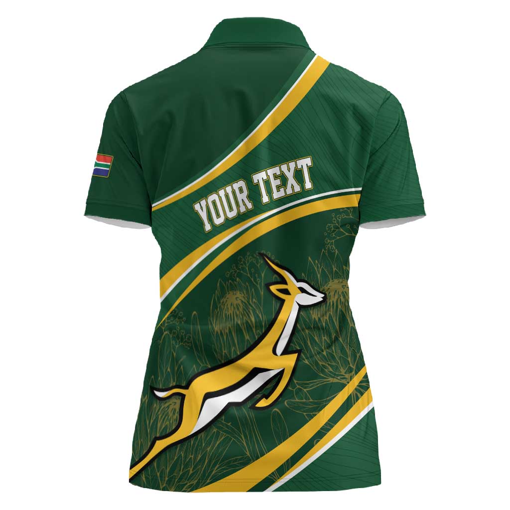 South Africa Rugby Personalized Bokke Women Polo Shirt Springboks - Stronger Together - African Pride