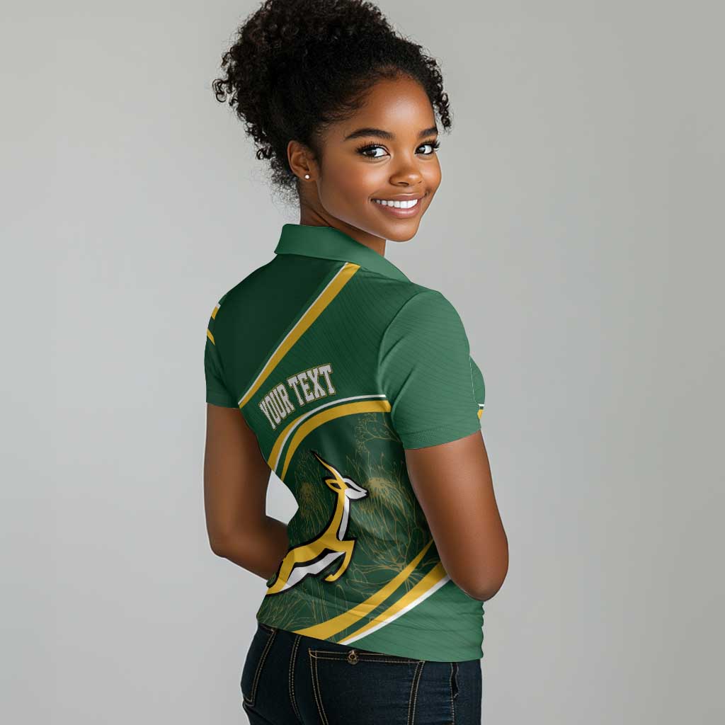 South Africa Rugby Personalized Bokke Women Polo Shirt Springboks - Stronger Together - African Pride