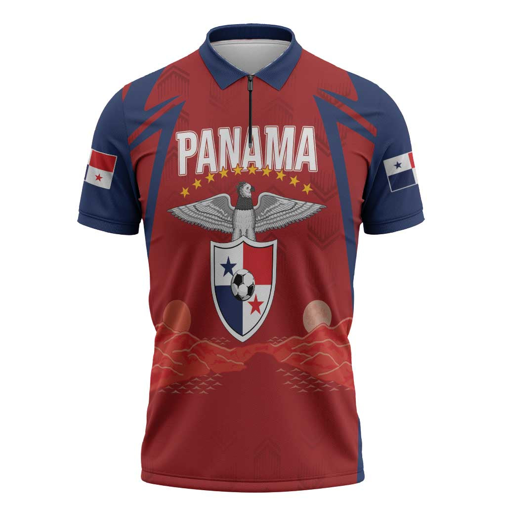 Afro-Panama Football 2026 Custom Zipper Polo Shirt La Marea Roja Making ...