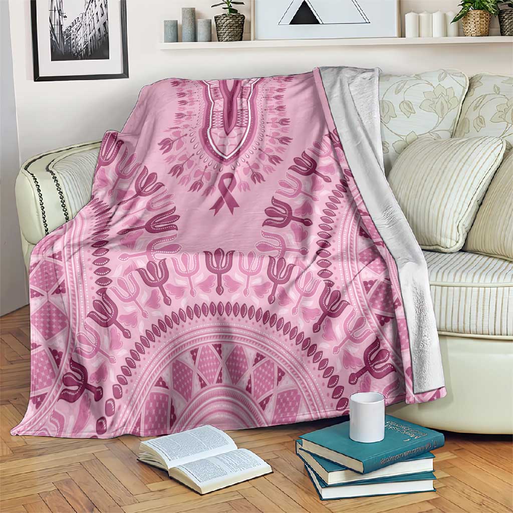 Afro Breast Cancer Awareness Dashiki Blanket Glamorous Pink - African Pride