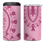 Afro Breast Cancer Awareness Dashiki 4 in 1 Can Cooler Tumbler Glamorous Pink - African Pride