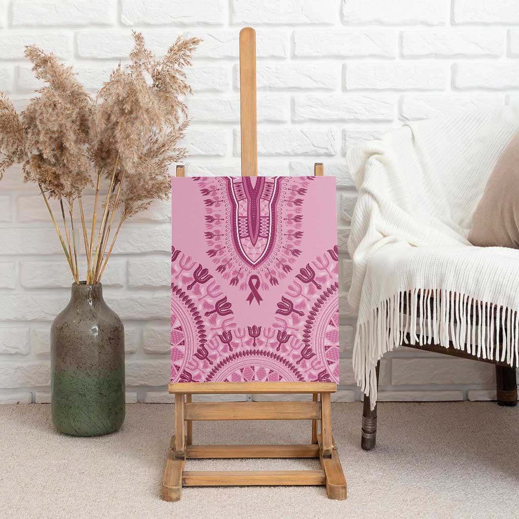 Afro Breast Cancer Awareness Dashiki Canvas Wall Art Glamorous Pink - African Pride