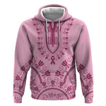 Afro Breast Cancer Awareness Dashiki Hoodie Glamorous Pink - African Pride