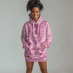 Afro Breast Cancer Awareness Dashiki Hoodie Dress Glamorous Pink - African Pride