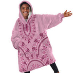 Afro Breast Cancer Awareness Dashiki Kid Wearable Blanket Hoodie Glamorous Pink - African Pride