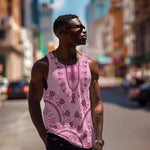 Afro Breast Cancer Awareness Dashiki Men Tank Top Glamorous Pink - African Pride