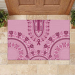 Afro Breast Cancer Awareness Dashiki Rubber Doormat Glamorous Pink - African Pride