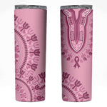 Afro Breast Cancer Awareness Dashiki Skinny Tumbler Glamorous Pink - African Pride