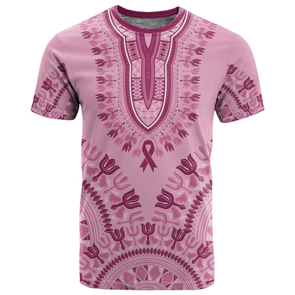 Afro Breast Cancer Awareness Dashiki T shirt Glamorous Pink - African Pride