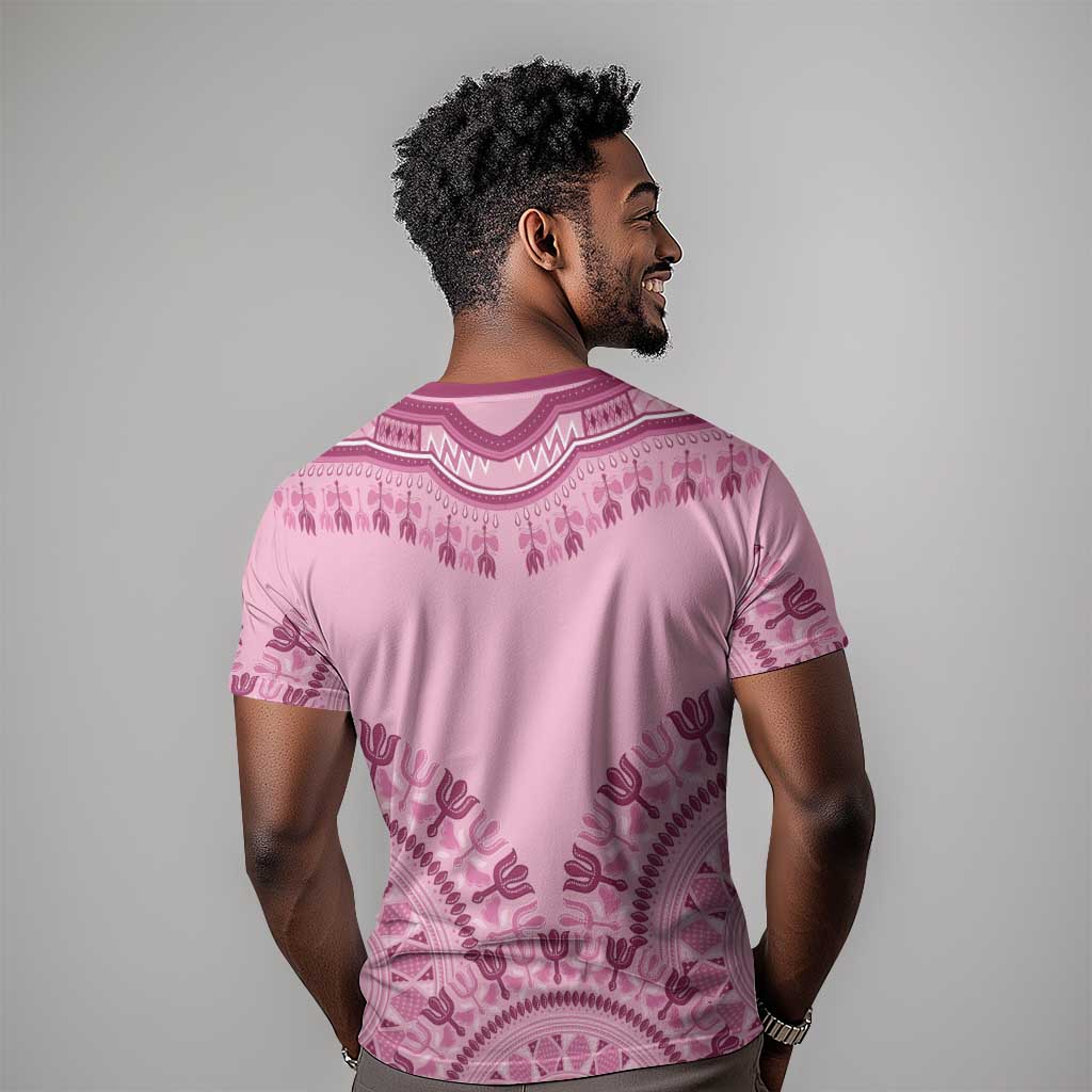 Afro Breast Cancer Awareness Dashiki T shirt Glamorous Pink - African Pride