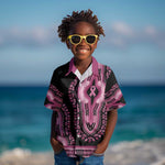 Breast Cancer Awareness Pink Ribbon Afro Kid Hawaiian Shirt Dashiki Style - African Pride