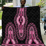 Breast Cancer Awareness Pink Ribbon Afro Quilt Dashiki Style - African Pride